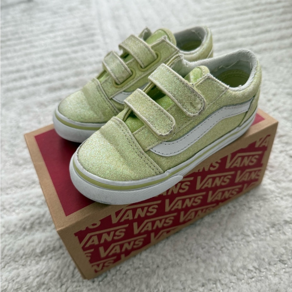 Vans Toddler Old School V Green Glitter Sherbert - Size 8